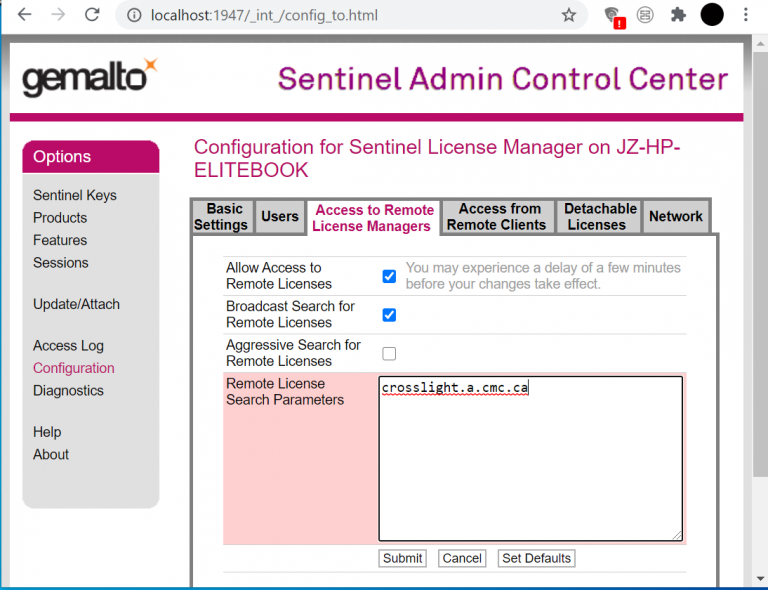 Sentinel admin control center как посмотреть лицензии на ключе